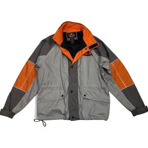 Harley Davidson Motorcycle Rain Jacket Size Medium Reflective Rider Bike g